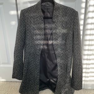 Open front Long blazer jacket | dark grey